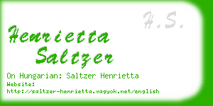 henrietta saltzer business card